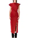 Isabel Marant Étoile Long Cotton Draped Dress Boat Neck In Red