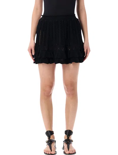 Isabel Marant Etoile Marant Étoile Nelle Frilly Knit Skirt In Black