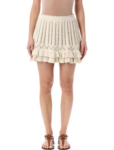 Isabel Marant Etoile Marant Étoile Nelle Frilly Knit Skirt In Neutral
