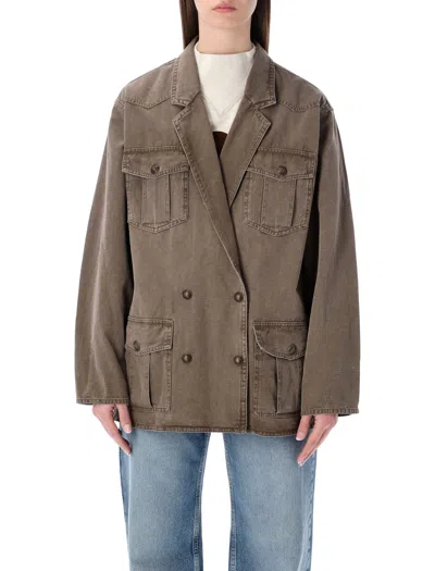 Isabel Marant Étoile Marant Étoile Nevala Cotton And Linen Jacket In Brown