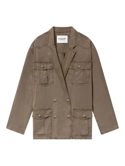 Isabel Marant Etoile Marant Étoile Nevala Cotton And Linen Jacket In Brown