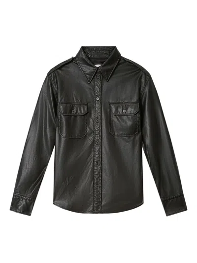 Isabel Marant Étoile Marant Etoile Noee Faux Leather Shirt In Black