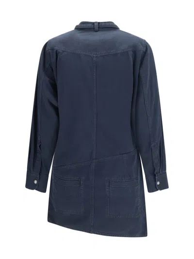 Isabel Marant Étoile Nouria Asymmetric Button-fastening Mini Dress In Black