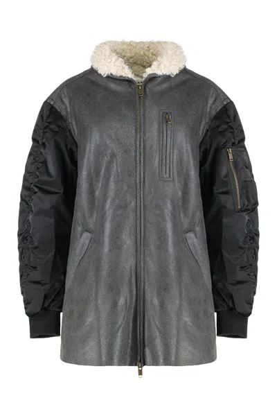 Isabel Marant Étoile Marant Étoile Oversized Evina Contrast-collar Zip Jacket In Black