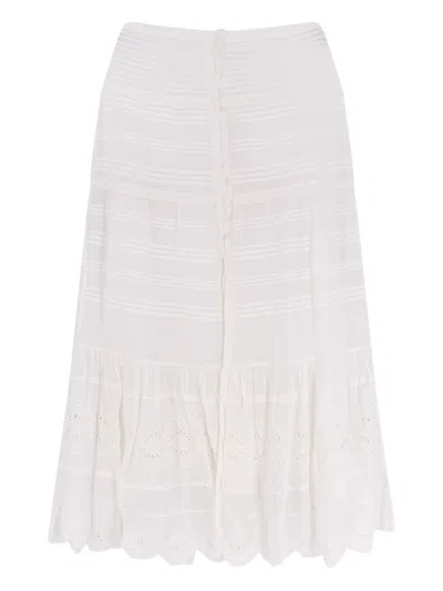 Isabel Marant Étoile Marant Etoile Paoline Cotton Long Skirt In White