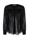 Isabel Marant Étoile Plalia Pleated Black Blouse