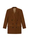 Isabel Marant Étoile Double Breasted Jacket Notched Lapel Pockets In Beige