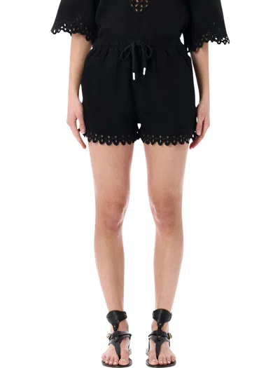 Isabel Marant Étoile Marant Etoile Relaxed Fit Drawstring Mini Shorts In Black