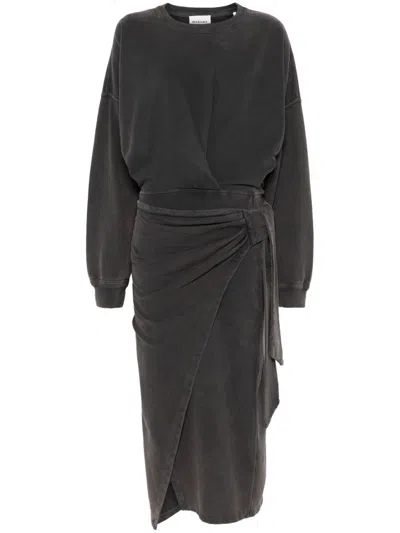 Isabel Marant Étoile Marant Etoile Sandrina Cotton Long Dress In Black