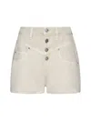 Isabel Marant Étoile Jovany High Waist Cotton Shorts In Beige