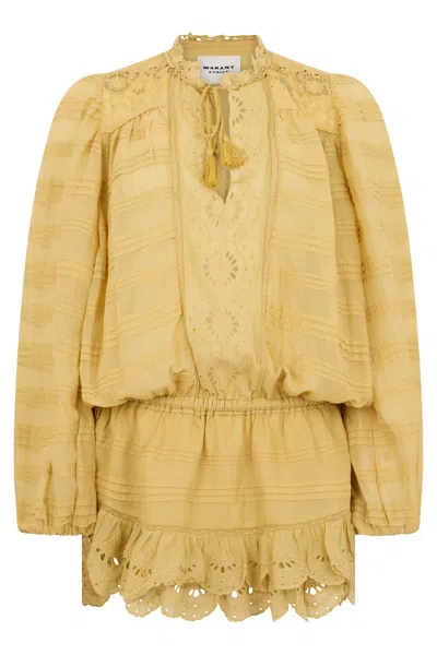 Isabel Marant Étoile Marant Étoile Soft Fluid Blouse With High Collar And Pleating Details In Pattern