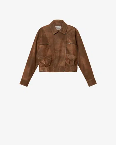 Isabel Marant Étoile Marant Etoile Suede Utility Jacket In Brown