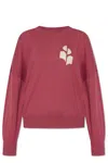 Isabel Marant Étoile Marisans Cotton And Wool Sweater With Logo In Burgundy