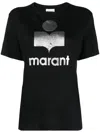 Isabel Marant Étoile Isabel Marant Etoile Zewel T Shirt With Metallic Logo Print In Black