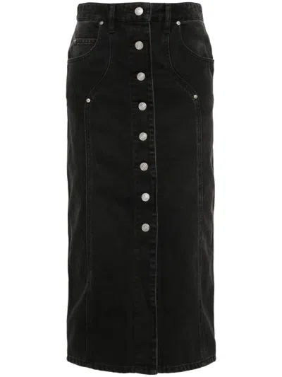 Isabel Marant Étoile Marant Etoile Vandy Denim Cotton Skirt In Black