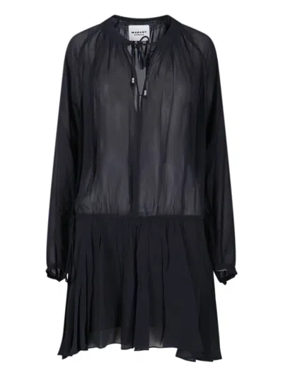 Isabel Marant Étoile Marant Etoile Viscose Midi Dress With Tailored Elegance In Black