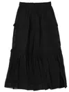 Isabel Marant Étoile Black Volodia Gz Ruffled Flared Cotton-blend Midi Skirt In Black