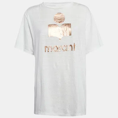 Pre-owned Isabel Marant Étoile Marant Etoile White Zewel Print Linen Jersey T-shirt M