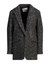 Isabel Marant Étoile Marant Étoile Woman Coat Charcoal Size 6 Virgin Wool, Acrylic, Synthetic Fibers, Wool, Alpaca Wool In Grey