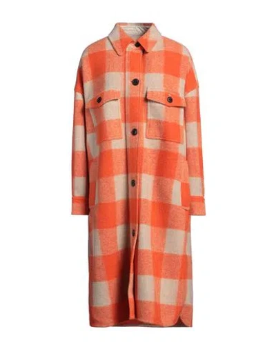 Isabel Marant Étoile Marant Étoile Woman Coat Orange Size 1 Polyester, Virgin Wool, Acrylic