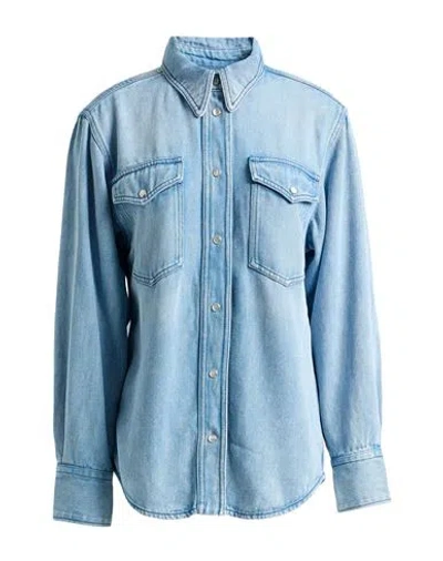 Isabel Marant Étoile Marant Étoile Woman Denim Shirt Grey Size 8 Lyocell In Blue