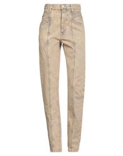 Isabel Marant Étoile Marant Étoile Woman Jeans Beige Size 8 Cotton In Sand