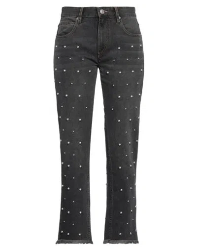 ISABEL MARANT ÉTOILE MARANT ÉTOILE WOMAN JEANS BLACK SIZE 6 POLYESTER, COTTON