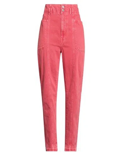 Isabel Marant Étoile Marant Étoile Woman Jeans Coral Size 8 Cotton In Pink