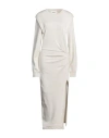 ISABEL MARANT ÉTOILE MARANT ÉTOILE WOMAN MAXI DRESS LIGHT GREY SIZE 10 VISCOSE, COTTON, LINEN