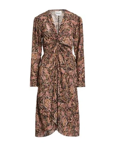 Isabel Marant Étoile Marant Étoile Woman Midi Dress Black Size 6 Viscose In Multi