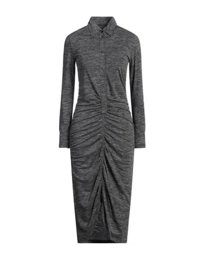 Isabel Marant Étoile Marant Étoile Woman Midi Dress Grey Size 6 Polyamide, Linen, Virgin Wool