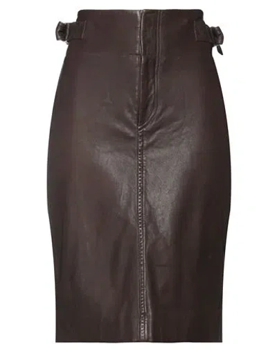 Isabel Marant Étoile Marant Étoile Woman Midi Skirt Dark Brown Size 4 Lambskin