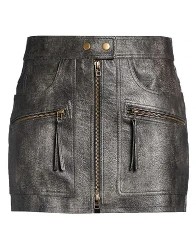 Isabel Marant Étoile Marant Étoile Woman Mini Skirt Charcoal Size 12 Polyurethane In Brown