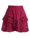 Isabel Marant Étoile Marant Étoile Woman Mini Skirt Garnet Size 8 Linen In Red