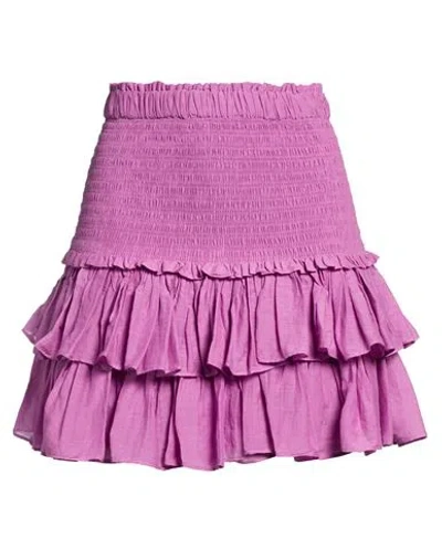 Isabel Marant Étoile Marant Étoile Woman Mini Skirt Mauve Size 6 Cotton, Viscose In Pink
