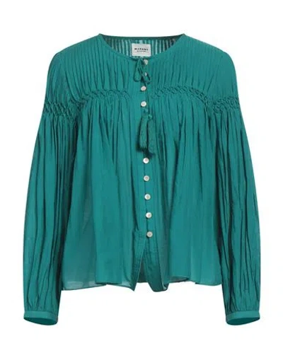 Isabel Marant Étoile Marant Étoile Woman Shirt Emerald Green Size 8 Cotton, Viscose