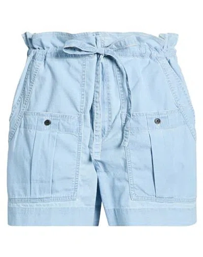 ISABEL MARANT ÉTOILE MARANT ÉTOILE WOMAN SHORTS & BERMUDA SHORTS AZURE SIZE 8 COTTON