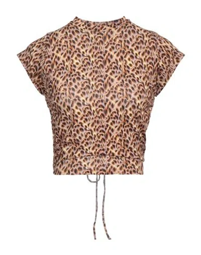 ISABEL MARANT ÉTOILE MARANT ÉTOILE WOMAN TOP BROWN SIZE 10 VISCOSE, ELASTANE