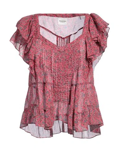 Isabel Marant Étoile Madrana Ruffled Printed Cotton Top In Pink