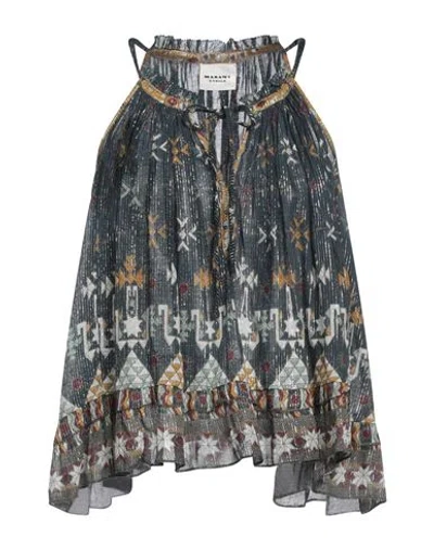 Isabel Marant Étoile Marant Étoile Woman Top Deep Teal Size 12 Cotton, Metallic Polyester In Green