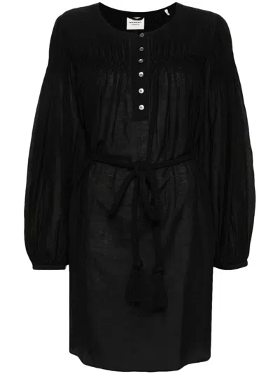 Isabel Marant Étoile Marant Etoile Women Adeliani Cotton Blend Mini Dress In Black