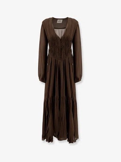 Isabel Marant Étoile Marant Etoile Women Briane Viscose Long Dress In Brown