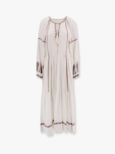 Isabel Marant Étoile Marant Etoile Women Florenza Cotton Long Dress With Embroidery In White