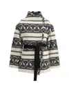 Isabel Marant Étoile Josialo Belted Frayed Cotton-blend Jacquard Jacket In Multicolor