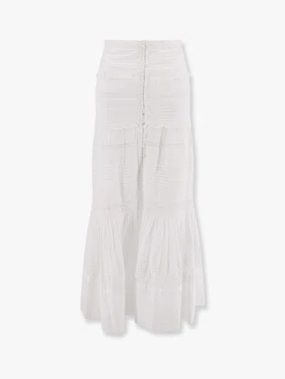 Isabel Marant Étoile White Cotton Voile Dusta Long Skirt