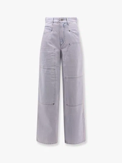Isabel Marant Étoile Marant Etoile Women Ophra Light Blue Cotton Jeans In Pink