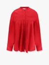 Isabel Marant Étoile Marant Etoile Women Plalia Biologic Cotton And Viscose Shirt In Red