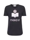 Isabel Marant Étoile 'koldi' Black Crewneck T-shirt With Contrasting Logo