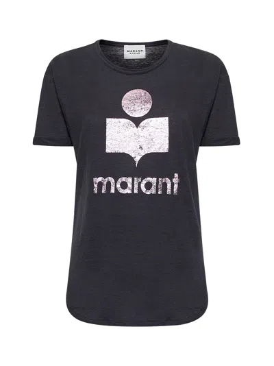 Isabel Marant Étoile Marant Etoile Women Purple Koldi Logo T-shirt In Black