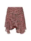 Isabel Marant Étoile Marant Etoile Women Rust Printed Georgette Berenicia Miniskirt In Multi